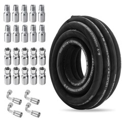 100 Feet 1/2″ HYDRAULIC HOSE WITH 24 FITTINGS TWO WIRE HOSE 40MPa / 5800 PSI NEW