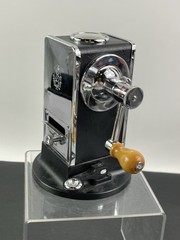 PRISTINE Vintage El Casco Pencil Sharpener Made In Spain Chrome and Black