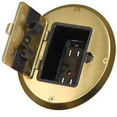 6239BP Floor Kit with Recessed Duplex 15A TR Device and Adjustable Steel Box, 1-
