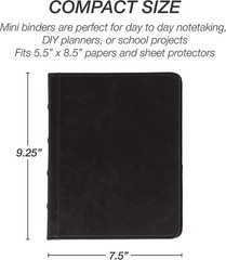 Vintage Style 3 Ring Binder 5.5×8.5 Inches