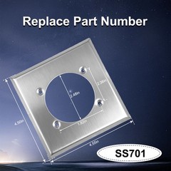 2 Gang Single Hole Receptacle Wall Plate W/ 4 Screws for 14-50R Hubbell HBL9450A