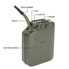 Army Green Fuel Can 5Gal 20L Gas Gasoline Fuel Army Backup Metal Steel Tank