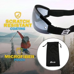 Birdz Eyewear Wing Skydiving Sports Goggle with Blue Glare-Reducing Mirror Lens