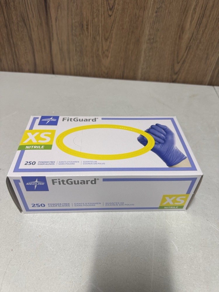 Lot 5 Pcs Medline FitGuard Nitrile Gloves XS Powder Free Exam 250/Box