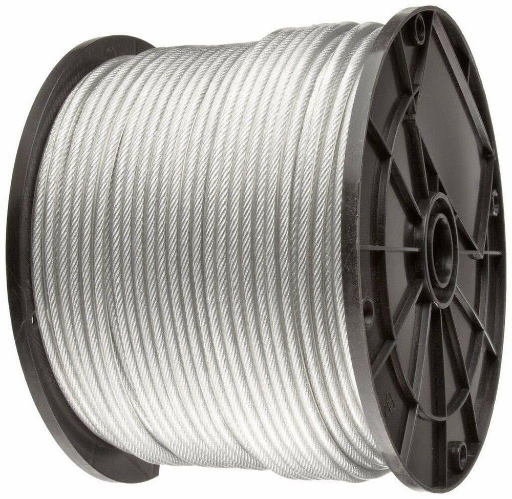 Vinyl Coated Stainless Steel 304 Cable Wire Rope 7×7, Clear, 3/64″ – 1/16″