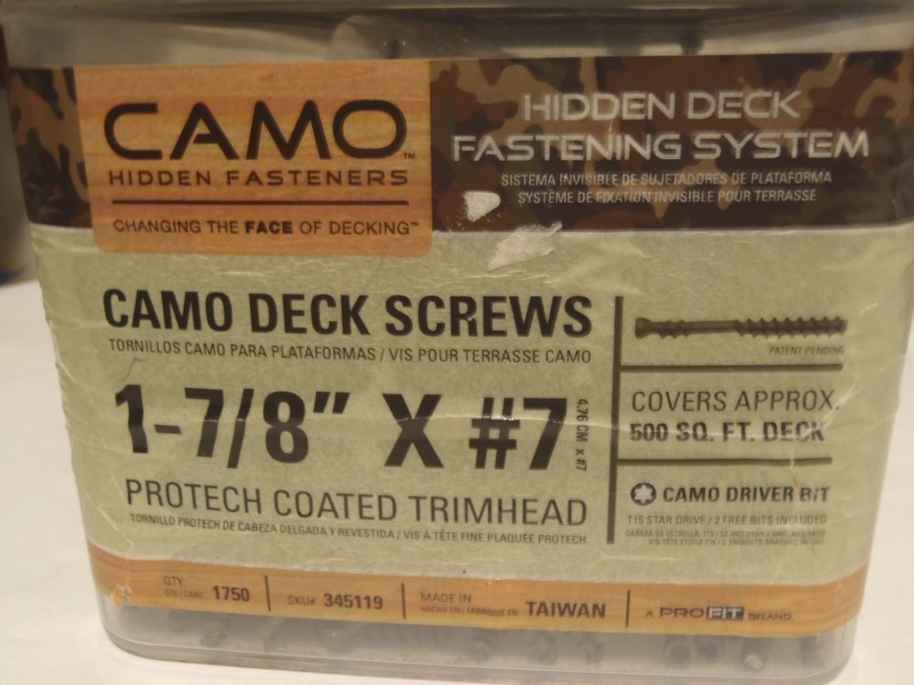 10 POUNDS CAMO Edge Deck Screw ProTech Coated Trimhead 1700-Count 1-7/8in