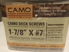 10 POUNDS CAMO Edge Deck Screw ProTech Coated Trimhead 1700-Count 1-7/8in
