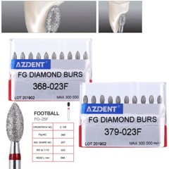 Fresas Dentales de Diamante FG 379-023F/368-023F Finas Rojo Defender Forma Fútbo