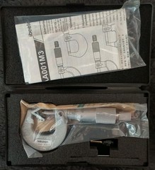 Mitutoyo Micrometer 114-161, 3 Flute, V-Anvil, 1-15mm, 0.01mm Grad., +/-0.004mm