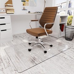 30″ x 48″ Tempered Glass Office Chair Mat for Carpet & Hardwood Floor, 1/6″ T…