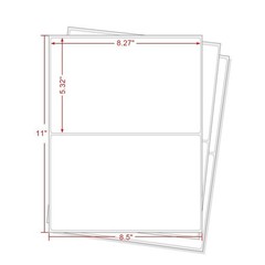 200 Half Sheet Shipping Labels Round Corner 8.5×5.5 Self Adhesive For Paypal