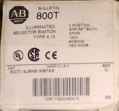 ALLEN BRADLEY ILLUMINATED SELECTOR SWITCH 800T16JRH91KB7AX 800T-16JRH91KB7AX