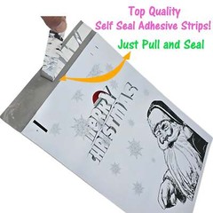 10×13 Merry Christmas from Santa Poly Mailers, Graphite Art Flat Self Seal Shir