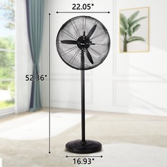 ZOKOP 20″ Industrial Pedestal Fan 3-Speeds High Velocity Oscillating Stand Fan