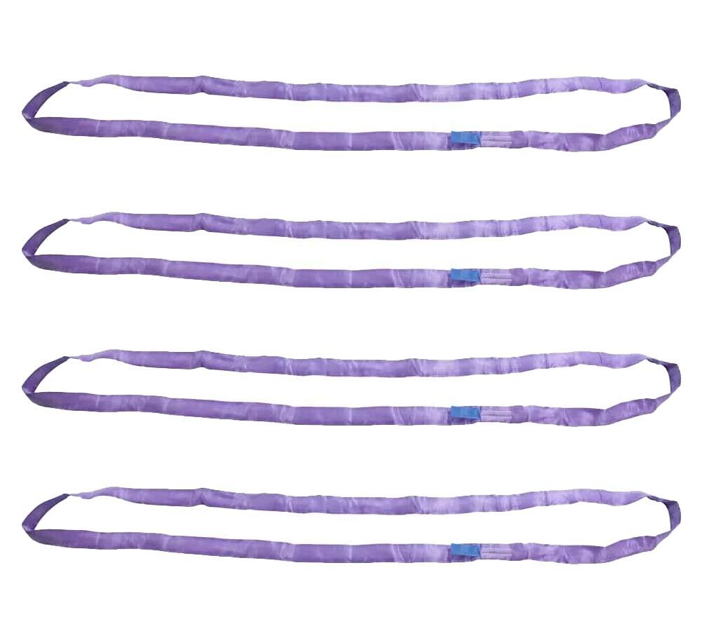 (4 Pack) Round Sling 4′ Purple 2600# Vertical 2100 # Choker 5200 # Basket – P…