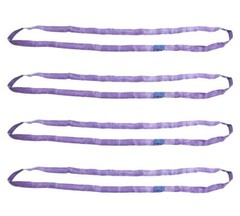 (4 Pack) Round Sling 4′ Purple 2600# Vertical 2100 # Choker 5200 # Basket – P…