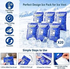 Cooling Vest for Men Women, Ice Vest with 20 Reusable Gel Ice Packs, High Visibi