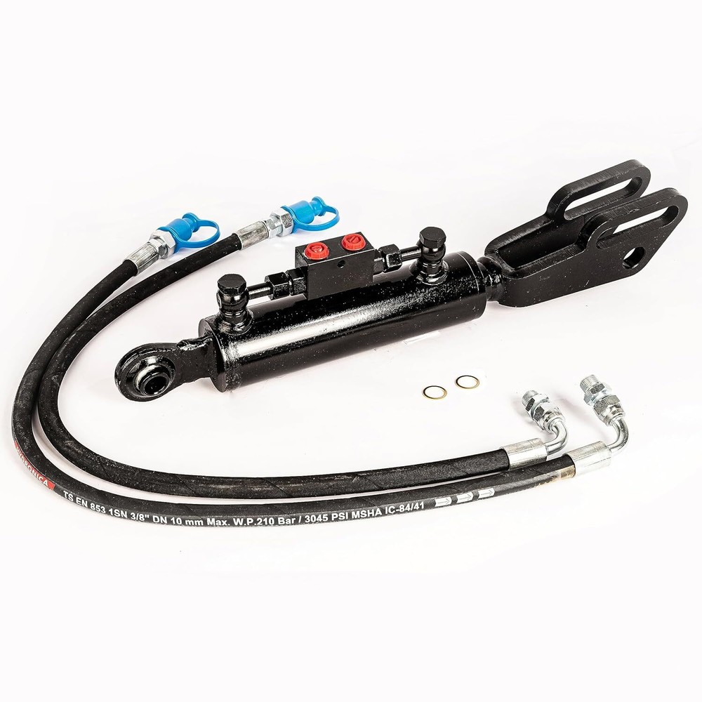 Hydraulic Side Link Cylinder with with 2 hoses (Length Selectable)