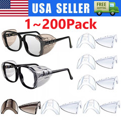 1~200Pairs Side Shields For Eye Glasses Slip On Safety Glasses Shield Universal