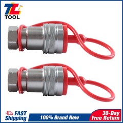 1/2″ Ag Hydraulic Quick Connect Tractor Couplers +Dust Caps Ball Pioneer Style