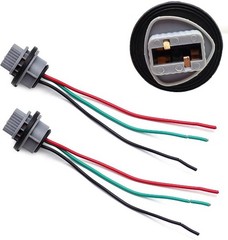 Pair Grey OE-Spec 3-Wire 7443 7444 T20 Taillight Tail/Brake Light Bulb Plug Adap