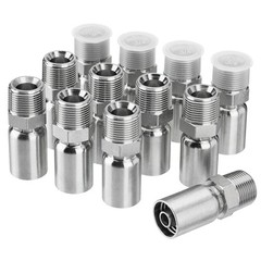 12 Pack 1/2″ NPTF Hydraulic Hose End Fittings, 1/2″ I.D. Hose x 3/4″ NPTF Male