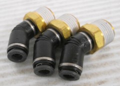 SMC KV2K07-36S Male Elbow Fitting 45° 1/4″ Outside Diameter 3/8″ NPT (Lot of 3)