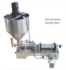 110V 100-1000ml 304 SS Paste Filling Machine with Vertical Mixing Hopper