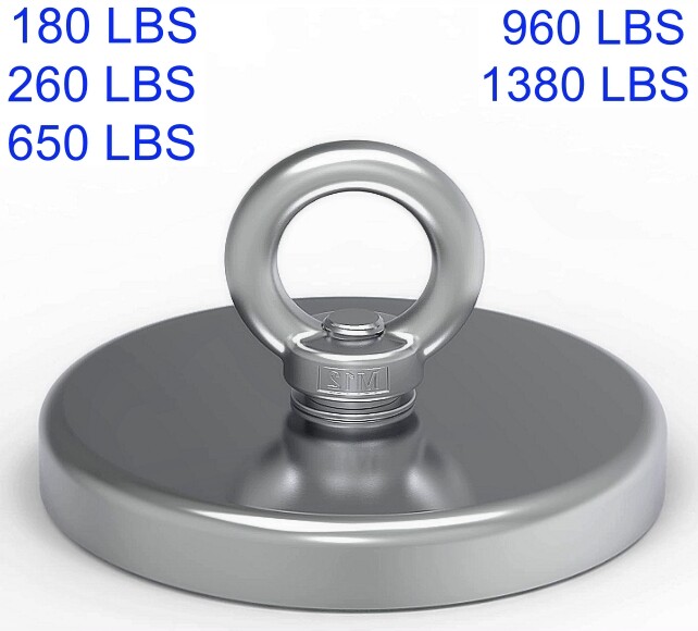 Large Fishing Magnets strong Neodymium super Rare Earth Magnet hooks 180-1380 Lb