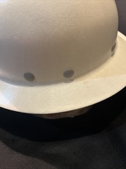 NEW NOS VTG SuperGlas FIBRE-METAL Safety Hard Rimmed Hat Cap Helmet White USA