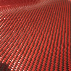 30cmx150cm Durable Carbon Fiber Black Red Mixed Cloth Fabric Twill Aramid 200gsm