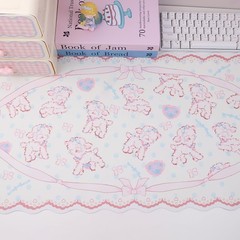 blingkiyo Large Gaming Mousepad, Leather Cute 11.8L x 31.5W inches, White