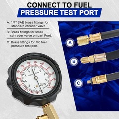 0-140PSI Fuel Injector Injection Pump Pressure Tester Gauge Kit Car Tools