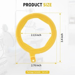 5PCS Dental X-Ray Aiming Ring Kit for Posterior Yellow, Fully Autoclavable