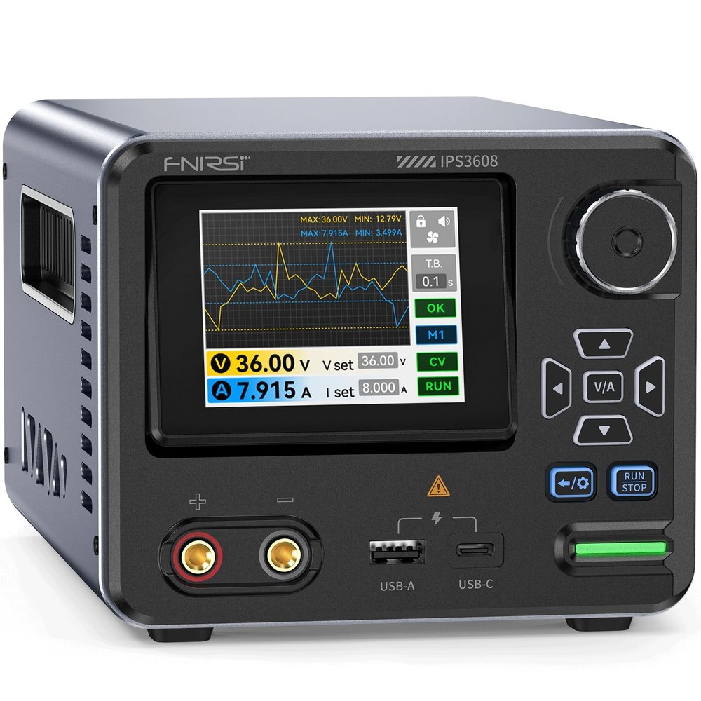 IPS3608 DC Power Supply Variable 36V 8A Bench 10mV Ripple 4-Digit IPS Display