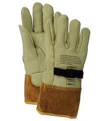 Powermaster 12″ High Voltage Leather Protector Gloves, 1 Pair, Size 9/Large (606