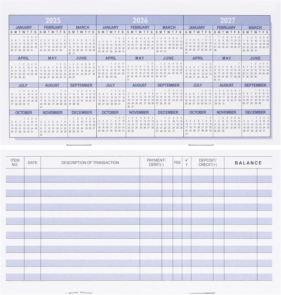 12/20 Checkbook Register,Check Registers for Personal,Blank Ledger Transaction