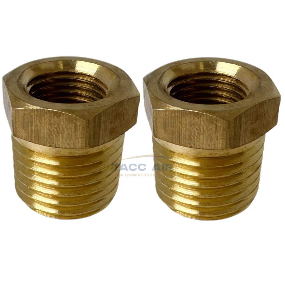 2 Pack 1/4″ Male x 1/8″ Female NPT Hex Reducer Bushing Adapter Pipe Fitting
