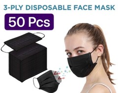 100/50 PCS Black/Blu Face Mask Mouth & Nose Protector Respirator Masks US Seller