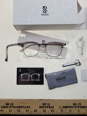 SOJOS SJ5018C8 Round Clear Glasses Blue Light Blocking Half Frame