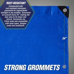 Rugged Rhino All Weather 100% Waterproof 8' x 10' (2 Pack), Blue