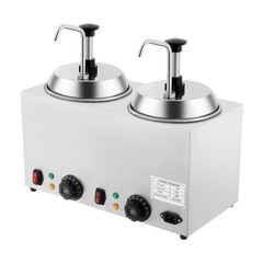 Nacho Cheese Dispenser w/Pump 2x2L Hot Fudge Caramel Warmer Commercial 1600W NEW