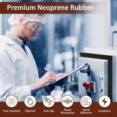 Neoprene Rubber Strips, 1″ Wide X 1/8″ Thick X 115″ Long Adhesive Solid Rubber
