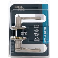 Steel Pro Brushed Nickel Scroll Privacy Door Lever L6X201B Steel Pro L6X201B