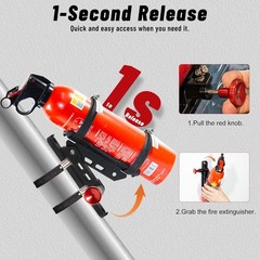 Quick Release Fire Extinguisher Mount – Aluminum Adjustable UTV Roll Bar Fire Ex