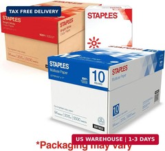 Staples Multipurpose Copy Printer Paper, 20 lb, 8.5 x 11 Inches, 10 Reams, 94 Br