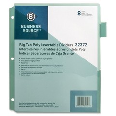 Multicolor Binder Dividers Large Tabs 3 Hole Punched with Blank Inserts Set of 8