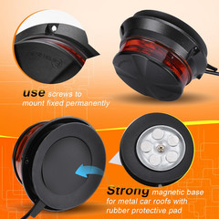 LED Amber Strobe Beacon Lights, Safety Warning Emergency Hazard Rotating Flashin