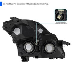 Smoke Lens Headlights L+R Pair 2007-2009 Nissan Altima 4Dr Headlight Assembly
