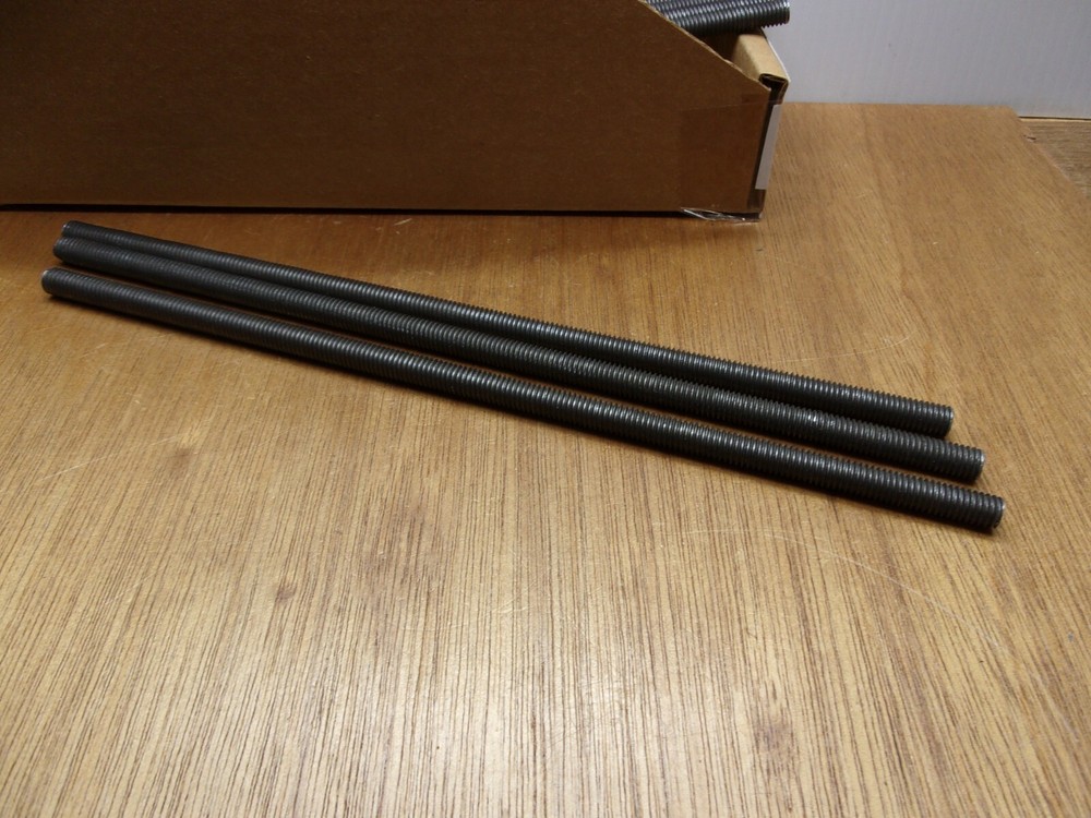 (Qty.3) 3/8-16 X 12″ All Thread Fully Threaded Rod Plain Carbon Steel 1′ USA